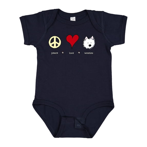Inktastic Peace Love Westies Boys or Girls Baby Bodysuit