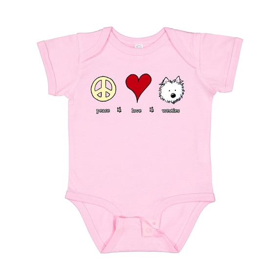 Inktastic Peace Love Westies Boys or Girls Baby Bodysuit