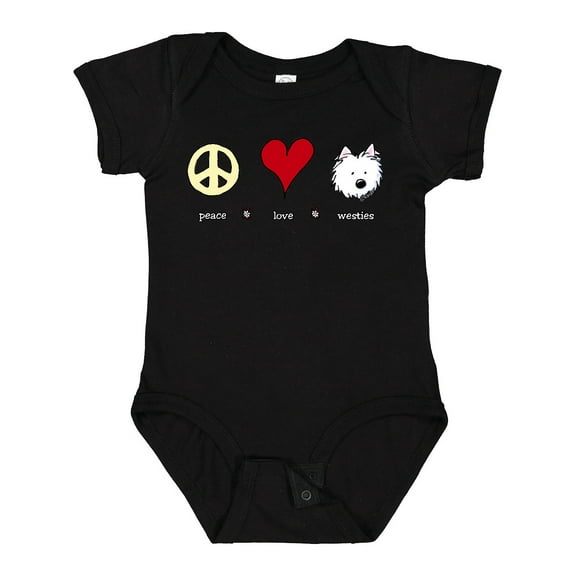 Inktastic Peace Love Westies Boys or Girls Baby Bodysuit