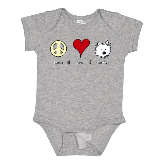 Inktastic Peace Love Westies Boys or Girls Baby Bodysuit