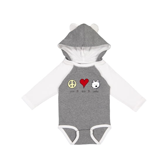 Inktastic Peace Love Westies Boys or Girls Long Sleeve Baby Bodysuit