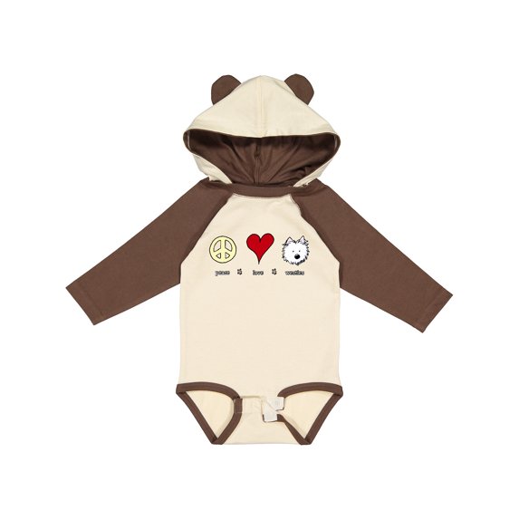 Inktastic Peace Love Westies Boys or Girls Long Sleeve Baby Bodysuit
