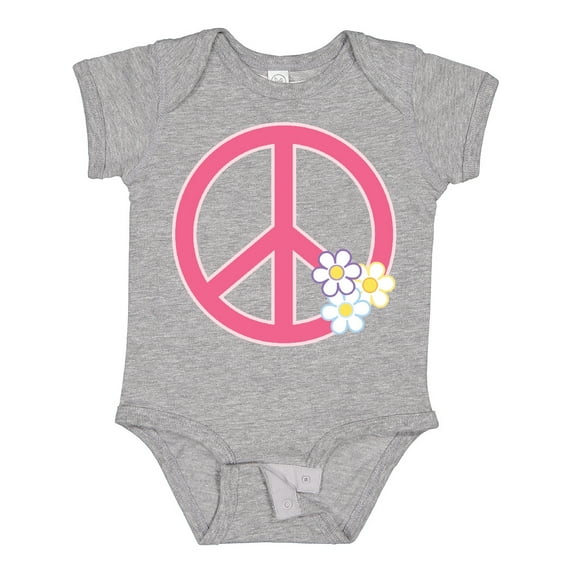 Inktastic Peace Sign Cute Daisy Flowers Girls Baby Bodysuit