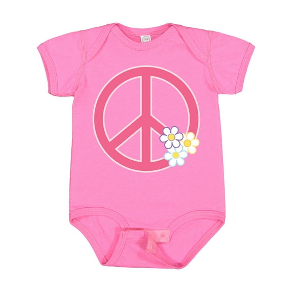 Inktastic Peace Sign Cute Daisy Flowers Girls Baby Bodysuit