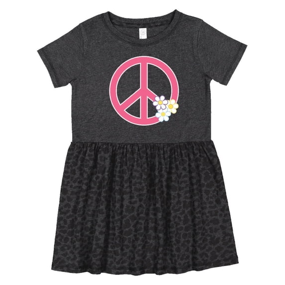 Inktastic Peace Sign Cute Daisy Flowers Girls Toddler Dress