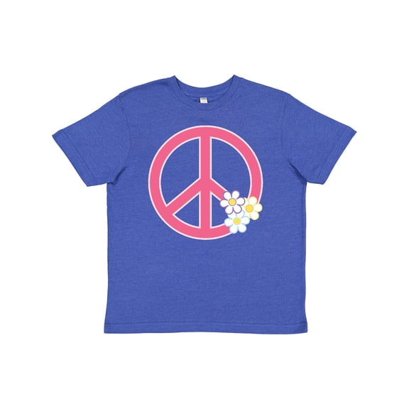 Inktastic Peace Sign Cute Daisy Flowers Youth T-Shirt