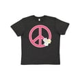thumbnail image 1 of Inktastic Peace Sign Cute Daisy Flowers Youth T-Shirt, 1 of 5