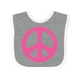 thumbnail image 1 of Inktastic Peace Sign Pink Retro Girls Baby Bib, 1 of 4