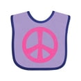 thumbnail image 1 of Inktastic Peace Sign Pink Retro Girls Baby Bib, 1 of 4