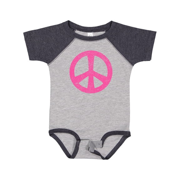 Inktastic Peace Sign Pink Retro Girls Baby Bodysuit