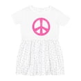 thumbnail image 1 of Inktastic Peace Sign Pink Retro Girls Toddler Dress, 1 of 5