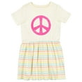 thumbnail image 1 of Inktastic Peace Sign Pink Retro Girls Toddler Dress, 1 of 5