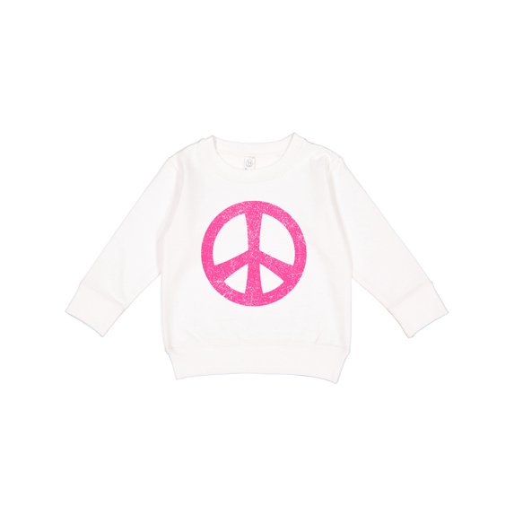 Inktastic Peace Sign Pink Retro Toddler Sweatshirt