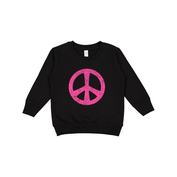 Inktastic Peace Sign Pink Retro Toddler Sweatshirt