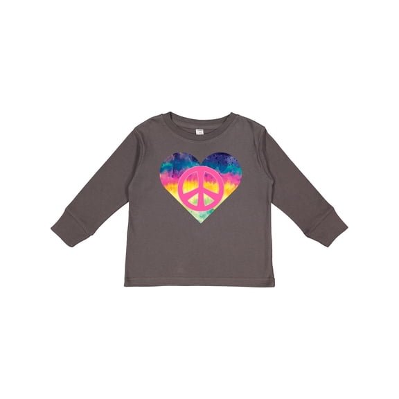 Inktastic Peace Sign Tie Dye Retro Girls Long Sleeve Toddler T-Shirt