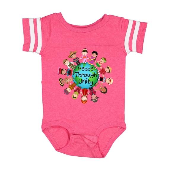 Inktastic Peace Through Unity Boys or Girls Baby Bodysuit