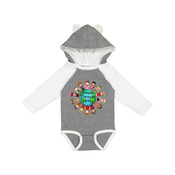 Inktastic Peace Through Unity Boys or Girls Long Sleeve Baby Bodysuit