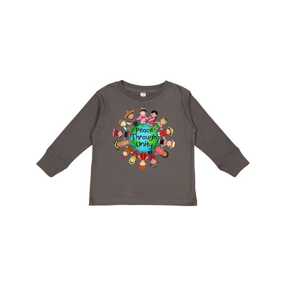 Inktastic Peace Through Unity Boys or Girls Long Sleeve Toddler T-Shirt