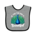 thumbnail image 1 of Inktastic Peacock Girls Baby Bib, 1 of 4