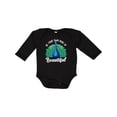 thumbnail image 1 of Inktastic Peacock Girls Long Sleeve Baby Bodysuit, 1 of 5
