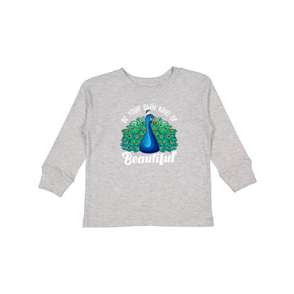 Inktastic Peacock Girls Long Sleeve Toddler T-Shirt