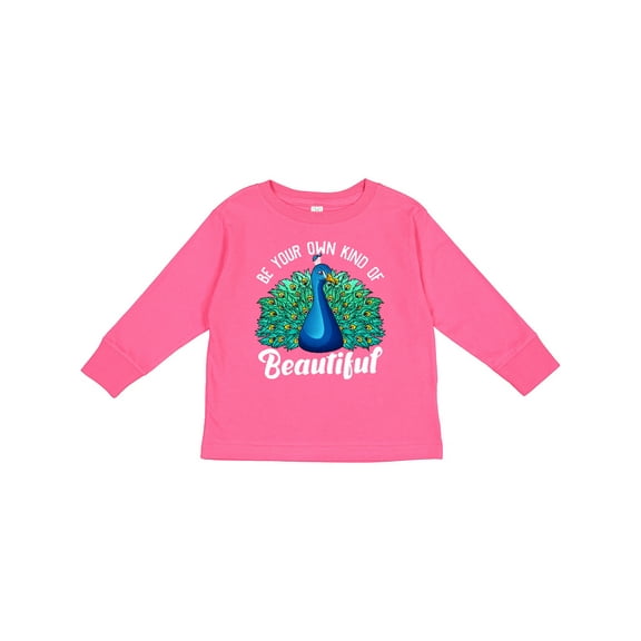 Inktastic Peacock Girls Long Sleeve Toddler T-Shirt