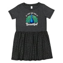 Inktastic Peacock Girls Toddler Dress