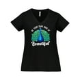thumbnail image 1 of Inktastic Peacock Women's Plus Size V-Neck T-Shirt, 1 of 5