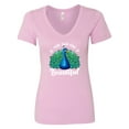 thumbnail image 1 of Inktastic Peacock Women's V-Neck T-Shirt, 1 of 5