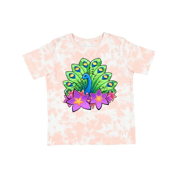 Inktastic Peacock and Flowers Boys or Girls Toddler T-Shirt