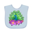 thumbnail image 1 of Inktastic Peacock and flowers Boys or Girls Baby Bib, 1 of 4