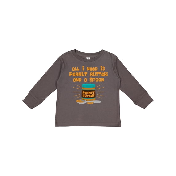 Inktastic Peanut Butter Spoon Boys or Girls Long Sleeve Toddler T-Shirt