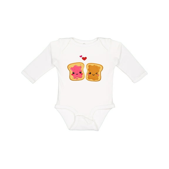 Inktastic Peanut Butter and Jelly Boys or Girls Long Sleeve Baby Bodysuit