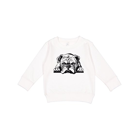 Inktastic Peeking Bulldog Toddler Sweatshirt