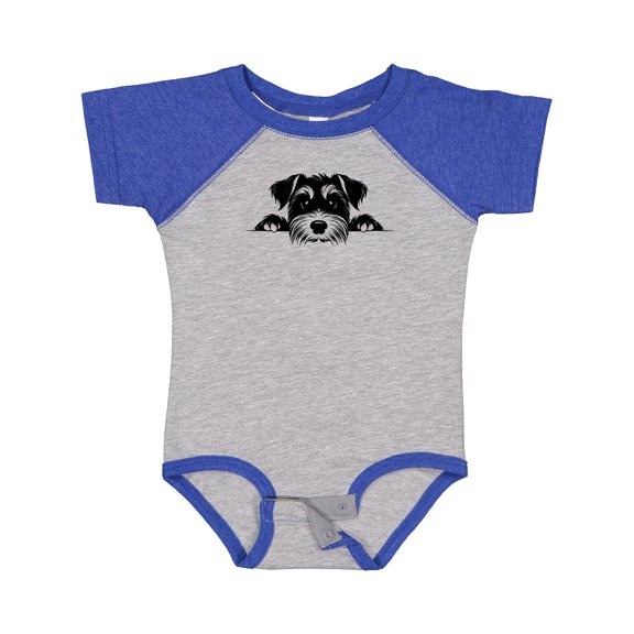 Inktastic Peeking Miniature Schnauzer Boys or Girls Baby Bodysuit
