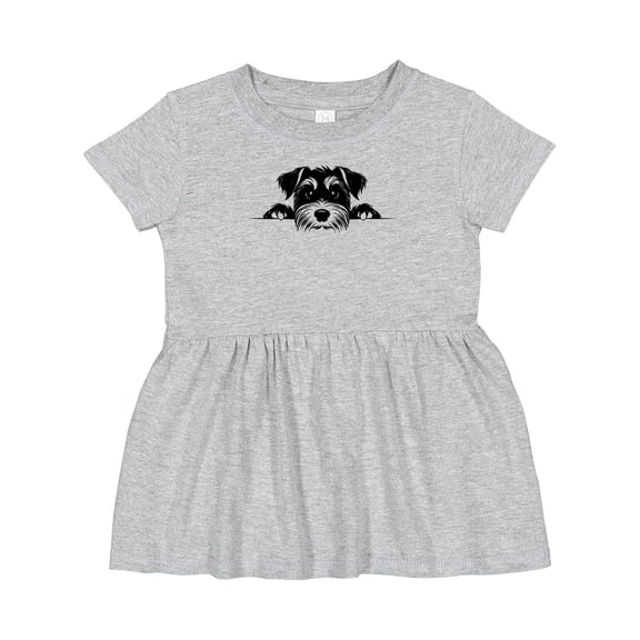 Inktastic Peeking Miniature Schnauzer Girls Baby Dress