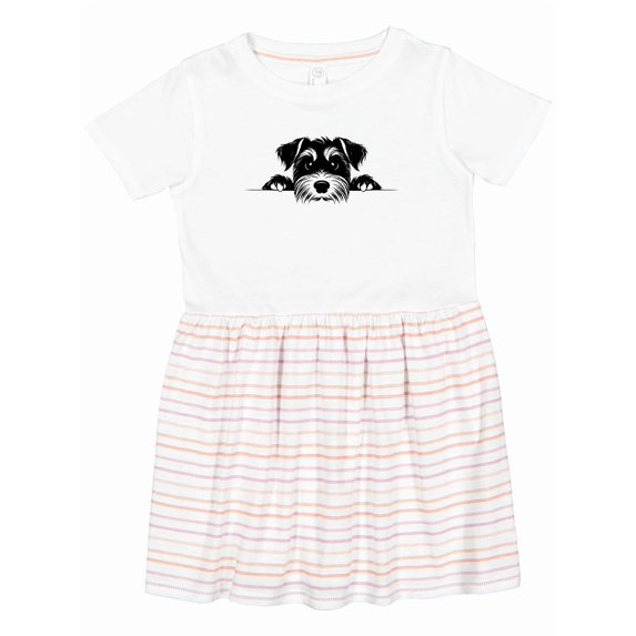 Inktastic Peeking Miniature Schnauzer Girls Toddler Dress