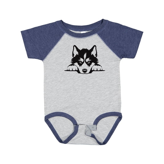 Inktastic Peeking Siberian Husky Boys or Girls Baby Bodysuit