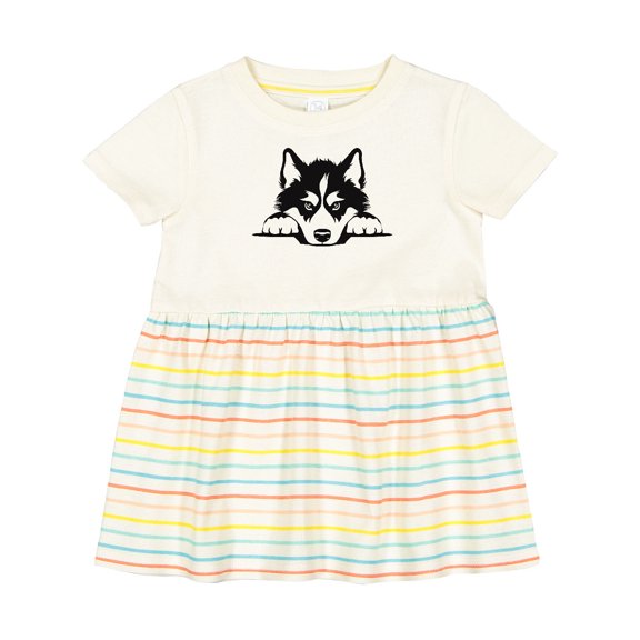 Inktastic Peeking Siberian Husky Girls Baby Dress