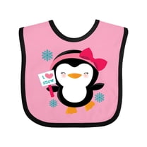 Inktastic Penguin Girl Snowflakes Girls Baby Bib