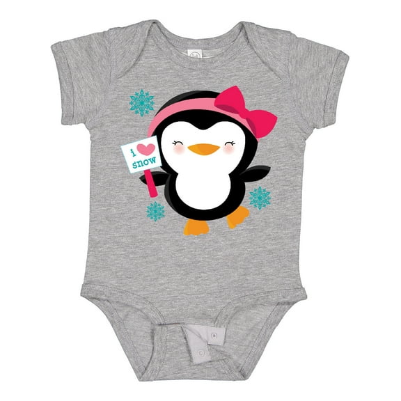 Inktastic Penguin Girl Snowflakes Girls Baby Bodysuit