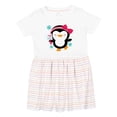 thumbnail image 1 of Inktastic Penguin Girl Snowflakes Girls Toddler Dress, 1 of 5