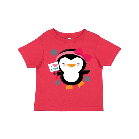 Inktastic Penguin Girl Snowflakes Girls Toddler T-Shirt