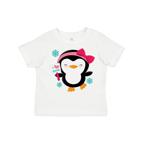 Inktastic Penguin Girl Snowflakes Girls Toddler T-Shirt