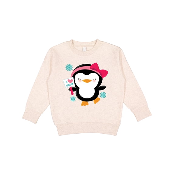 Inktastic Penguin Girl Snowflakes Toddler Sweatshirt