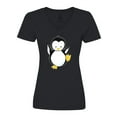 thumbnail image 1 of Inktastic Penguin Women's V-Neck T-Shirt, 1 of 5