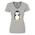 thumbnail image 1 of Inktastic Penguin Women's V-Neck T-Shirt, 1 of 5