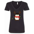 thumbnail image 1 of Inktastic Penguin Xmas Women's V-Neck T-Shirt, 1 of 5