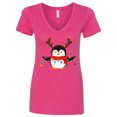 thumbnail image 1 of Inktastic Penguin Xmas Women's V-Neck T-Shirt, 1 of 5