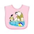 thumbnail image 1 of Inktastic Penguin and Polar Bear Iceberg Beach Bums Boys or Girls Baby Bib, 1 of 4